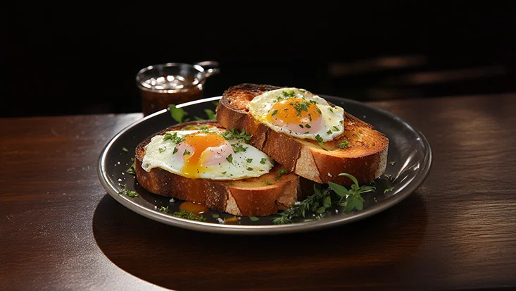 AIWA Toaster KOTAN-toast with fried eggs